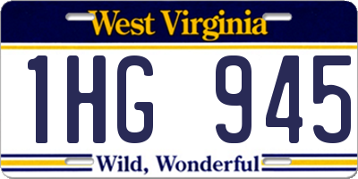 WV license plate 1HG945