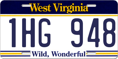 WV license plate 1HG948