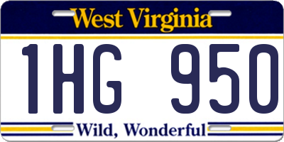 WV license plate 1HG950