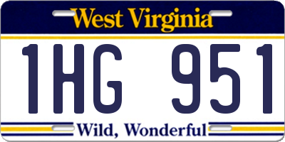 WV license plate 1HG951