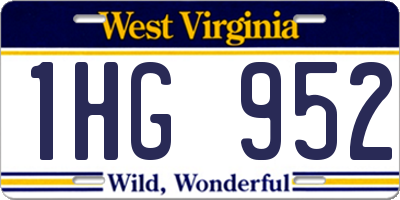 WV license plate 1HG952