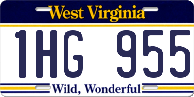WV license plate 1HG955