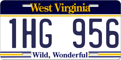 WV license plate 1HG956