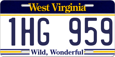 WV license plate 1HG959