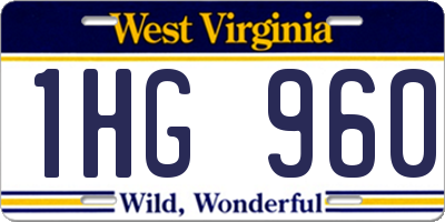 WV license plate 1HG960