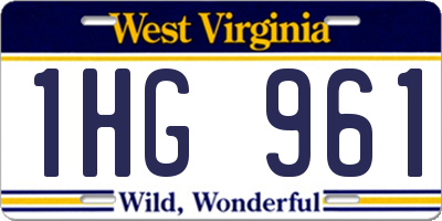WV license plate 1HG961