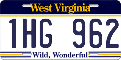 WV license plate 1HG962
