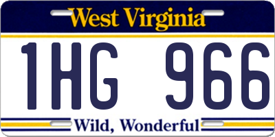 WV license plate 1HG966