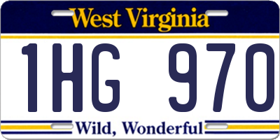 WV license plate 1HG970