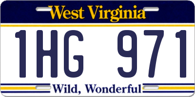 WV license plate 1HG971