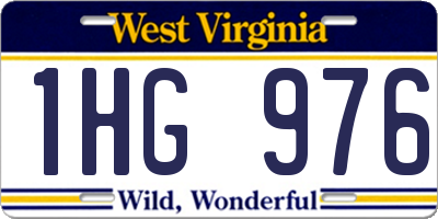 WV license plate 1HG976
