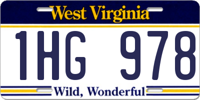WV license plate 1HG978