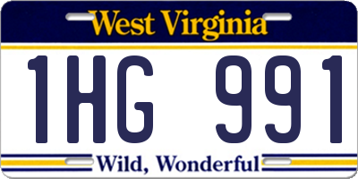WV license plate 1HG991