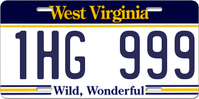 WV license plate 1HG999