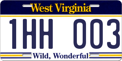 WV license plate 1HH003