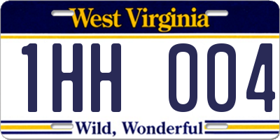WV license plate 1HH004