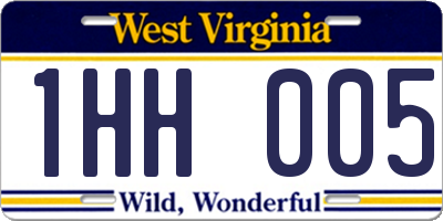 WV license plate 1HH005