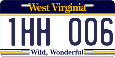 WV license plate 1HH006