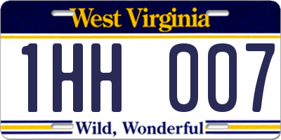 WV license plate 1HH007
