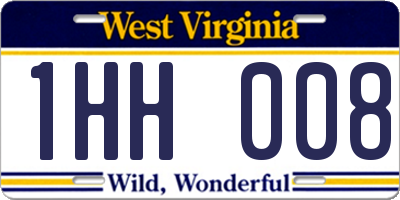 WV license plate 1HH008