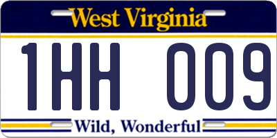 WV license plate 1HH009
