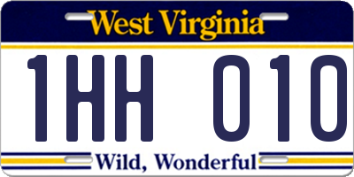 WV license plate 1HH010
