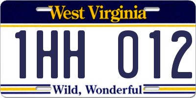 WV license plate 1HH012