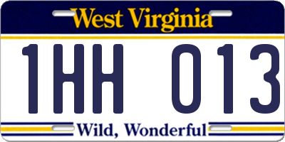 WV license plate 1HH013