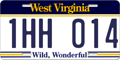 WV license plate 1HH014