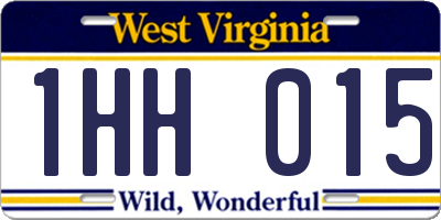 WV license plate 1HH015