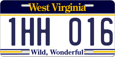 WV license plate 1HH016