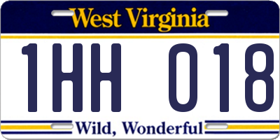 WV license plate 1HH018