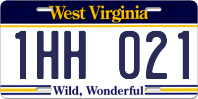WV license plate 1HH021