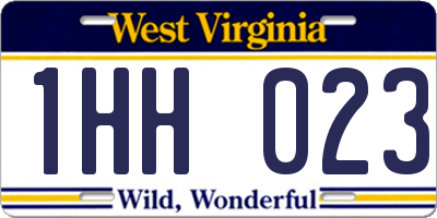 WV license plate 1HH023