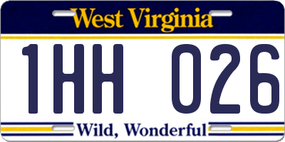 WV license plate 1HH026