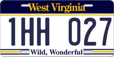 WV license plate 1HH027