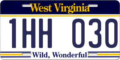 WV license plate 1HH030