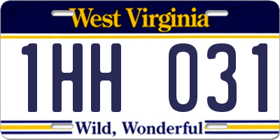 WV license plate 1HH031