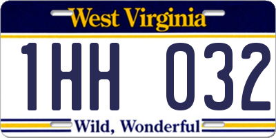 WV license plate 1HH032