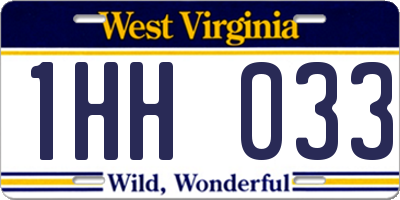 WV license plate 1HH033