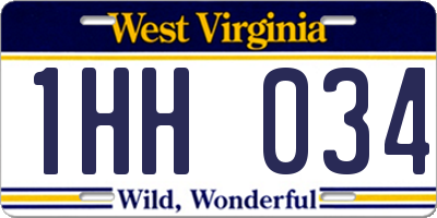 WV license plate 1HH034