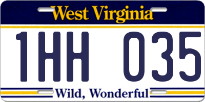 WV license plate 1HH035