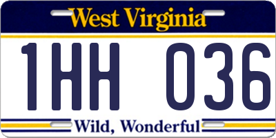 WV license plate 1HH036