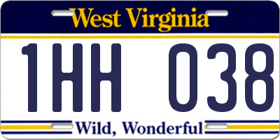 WV license plate 1HH038
