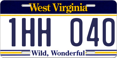 WV license plate 1HH040