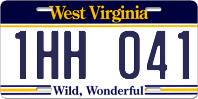 WV license plate 1HH041