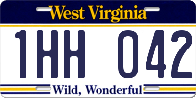 WV license plate 1HH042