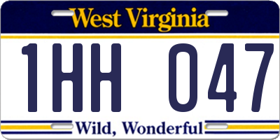 WV license plate 1HH047