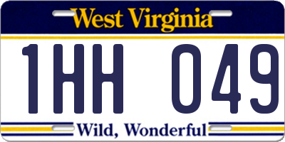 WV license plate 1HH049