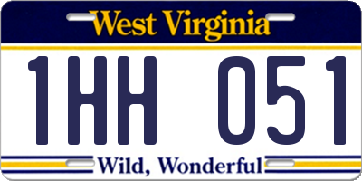 WV license plate 1HH051